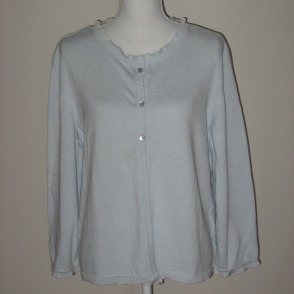 P. JAMES 3/4 Button Front Cotton Sweater M - Picture 1 of 5